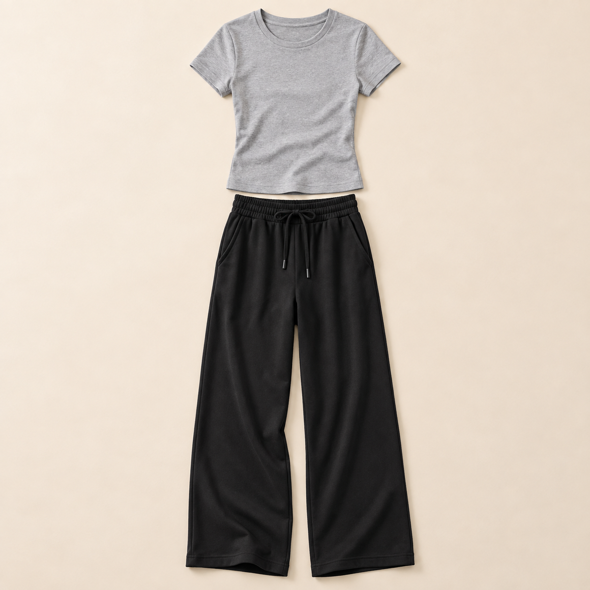 Women’s Two-Piece Short Sleeve Top & Wide-Leg Pants Set