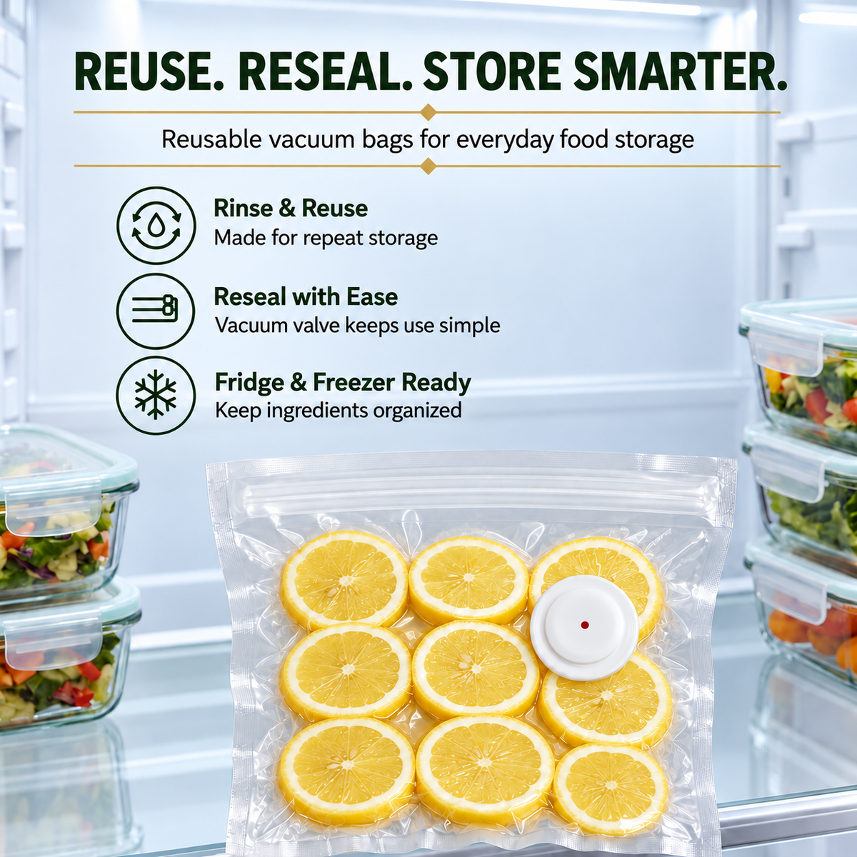 VacSeal™ Portable Vacuum Food Sealer Bundle | Keeps Food Fresh 5x Longer